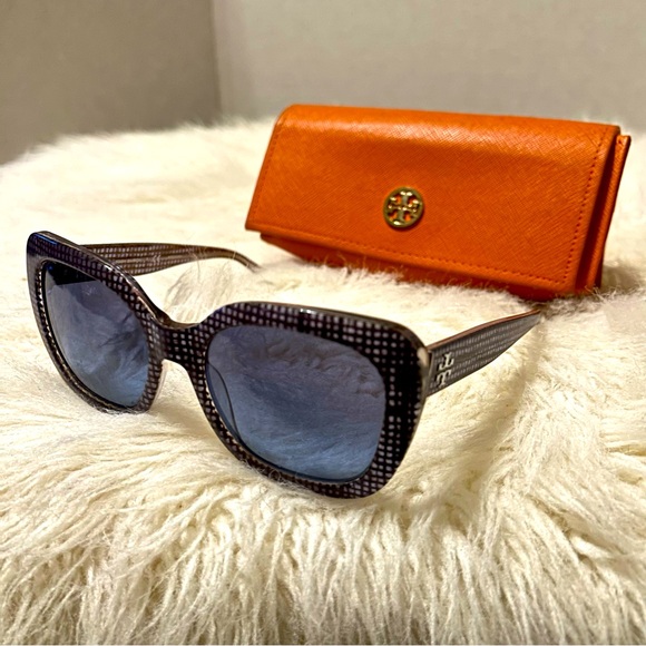 TORY BURCH Sunglasses TY7127 1739/8F Navy Crystal Raffia/Blue